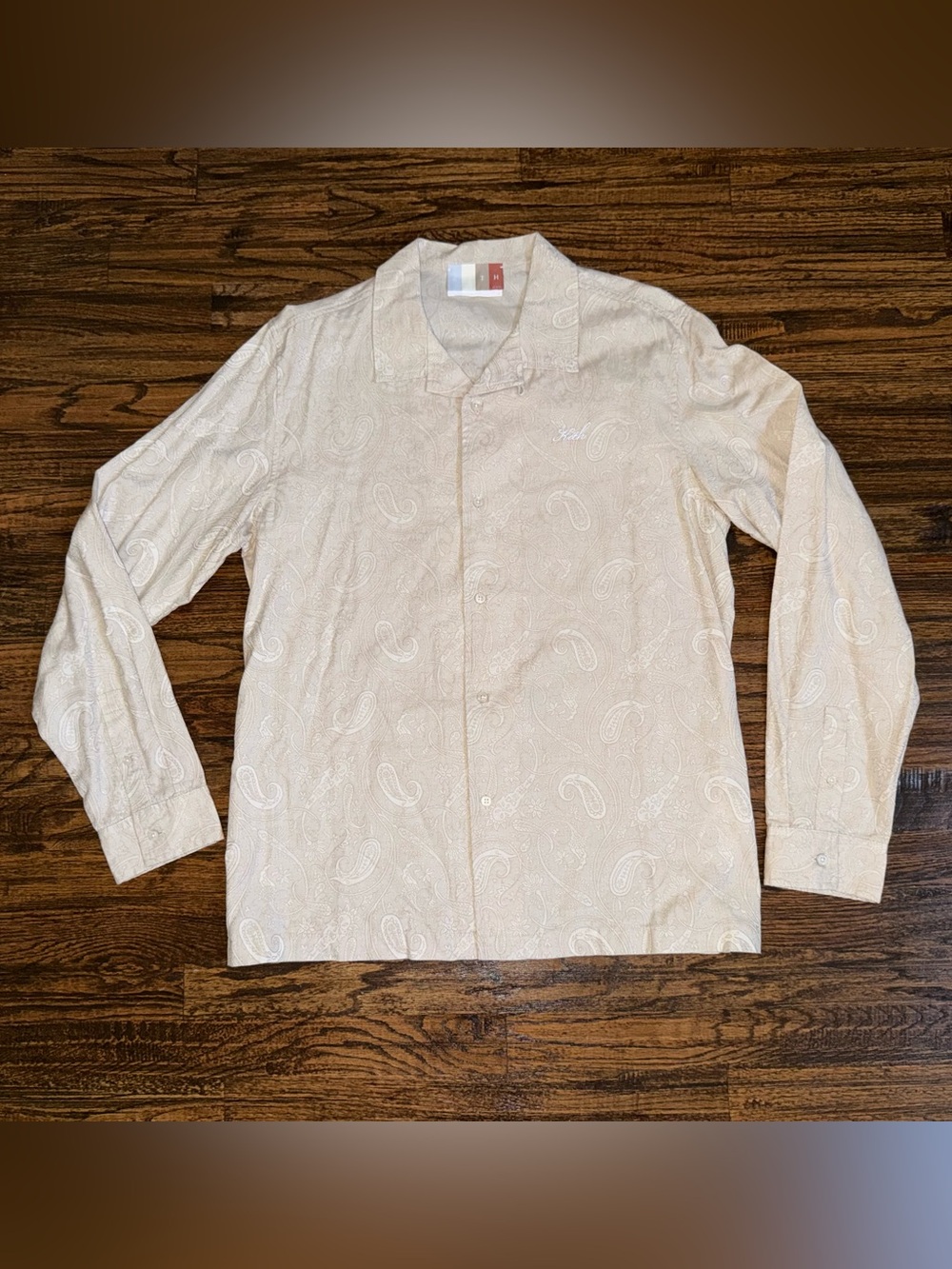 Kith Paisley Long Sleeve Boxy Button-Up Collared Shirt Size Large